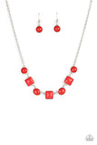 Trend Worthy - Red Necklace - Paparazzi Accessories Necklace Bedazzle Me Pretty Mobile Fashion Boutique