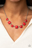 Trend Worthy - Red Necklace - Paparazzi Accessories Necklace Bedazzle Me Pretty Mobile Fashion Boutique