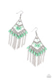 Trending Transcendence - Green Earrings - Paparazzi Accessories Earrings Bedazzle Me Pretty Mobile Fashion Boutique