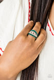 Trending Treasure - Green Ring - Paparazzi Accessories Ring Bedazzle Me Pretty Mobile Fashion Boutique