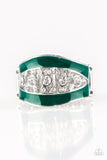Trending Treasure - Green Ring - Paparazzi Accessories Ring Bedazzle Me Pretty Mobile Fashion Boutique