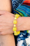 Trendsetting Tourist - Yellow Bracelet - Paparazzi Accessories Bracelet Bedazzle Me Pretty Mobile Fashion Boutique