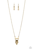 Trendsetting Trinket - Brass Necklace - Paparazzi Accessories Necklace Bedazzle Me Pretty Mobile Fashion Boutique