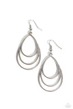 Trendy TIER-Drops - Silver Earrings - Paparazzi Accessories Earrings Bedazzle Me Pretty Mobile Fashion Boutique