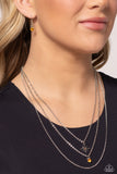 Trendy Twinkle - Orange Necklace - Paparazzi Accessories Necklace Bedazzle Me Pretty Mobile Fashion Boutique