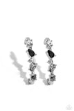 Trendy Twists - Black Post Earrings - Paparazzi Accessories Post Earrings Bedazzle Me Pretty Mobile Fashion Boutique