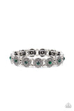 Trés Magnifique - Green Bracelet - Paparazzi Accessories Bracelet Bedazzle Me Pretty Mobile Fashion Boutique