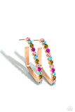 Triangular Tapestry - Rose Gold Earrings - Paparazzi Accessories Earrings Bedazzle Me Pretty Mobile Fashion Boutique
