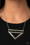 Triangulated Twinkle - Silver Necklace - Paparazzi Accessories Necklace Bedazzle Me Pretty Mobile Fashion Boutique