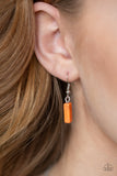 Triassic Era - Orange Necklace - Paparazzi Accessories Necklace Bedazzle Me Pretty Mobile Fashion Boutique