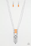 Triassic Era - Orange Necklace - Paparazzi Accessories Necklace Bedazzle Me Pretty Mobile Fashion Boutique
