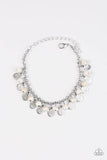 Triassic Tease - White Bracelet - Paparazzi Accessories Bracelet Bedazzle Me Pretty Mobile Fashion Boutique