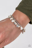 Triassic Tease - White Bracelet - Paparazzi Accessories Bracelet Bedazzle Me Pretty Mobile Fashion Boutique