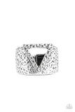 Triathlon - Silver Ring - Paparazzi Accessories Ring Bedazzle Me Pretty Mobile Fashion Boutique