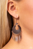 Tribal Charm - Copper Earrings - Paparazzi Accessories Earrings Bedazzle Me Pretty Mobile Fashion Boutique