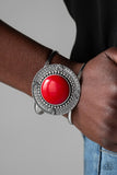 Tribal Pop - Red Bracelet - Paparazzi Accessories Bracelet Bedazzle Me Pretty Mobile Fashion Boutique