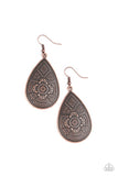 Tribal Takeover - Copper Earrings - Paparazzi Accessories Earrings Bedazzle Me Pretty Mobile Fashion Boutique
