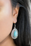 Tribal Tango - Blue Earrings - Paparazzi Accessories Earrings Bedazzle Me Pretty Mobile Fashion Boutique