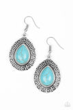 Tribal Tango - Blue Earrings - Paparazzi Accessories Earrings Bedazzle Me Pretty Mobile Fashion Boutique