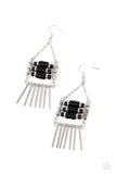 Tribal Tapestry - Black Earrings - Paparazzi Accessories Earrings Bedazzle Me Pretty Mobile Fashion Boutique