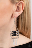 Tribal Tapestry - Black Earrings - Paparazzi Accessories Earrings Bedazzle Me Pretty Mobile Fashion Boutique