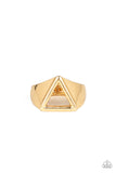 Trident - Gold MEN'S Ring - Paparazzi Accessories Ring Bedazzle Me Pretty Mobile Fashion Boutique