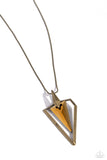 Trifecta Tyrant - Brass Necklace - Paparazzi Accessories Necklace Bedazzle Me Pretty Mobile Fashion Boutique