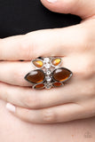 TRIO Tinto - Brown Ring - Paparazzi Accessories Ring Bedazzle Me Pretty Mobile Fashion Boutique