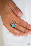 Triple Crown Winner - Blue Ring - Paparazzi Accessories Ring Bedazzle Me Pretty Mobile Fashion Boutique