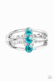 Triple Crown Winner - Blue Ring - Paparazzi Accessories Ring Bedazzle Me Pretty Mobile Fashion Boutique