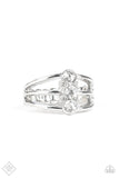 Triple Crown Winner - White Ring - Paparazzi Accessories Ring Bedazzle Me Pretty Mobile Fashion Boutique