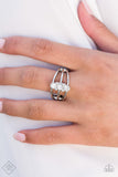 Triple Crown Winner - White Ring - Paparazzi Accessories Ring Bedazzle Me Pretty Mobile Fashion Boutique