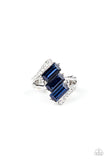 Triple Razzle - Blue Ring - Paparazzi Accessories Ring Bedazzle Me Pretty Mobile Fashion Boutique