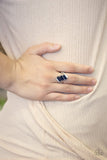 Triple Razzle - Blue Ring - Paparazzi Accessories Ring Bedazzle Me Pretty Mobile Fashion Boutique