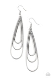Triple Ripple - Silver Earrings - Paparazzi Accessories Earrings Bedazzle Me Pretty Mobile Fashion Boutique