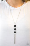 Triple Shimmer - Black Necklace - Paparazzi Accessories Necklace Bedazzle Me Pretty Mobile Fashion Boutique