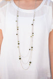Triple Tango - Green Necklace - Paparazzi Accessories Necklace Bedazzle Me Pretty Mobile Fashion Boutique