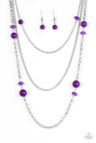 Triple Tango - Purple Necklace - Paparazzi Accessories Necklace Bedazzle Me Pretty Mobile Fashion Boutique
