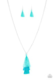 Triple The Tassel - Blue Necklace - Paparazzi Accessories Necklace Bedazzle Me Pretty Mobile Fashion Boutique