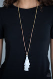 Triple The Tassel - White Necklace - Paparazzi Accessories Necklace Bedazzle Me Pretty Mobile Fashion Boutique