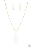 Triple The Tassel - White Necklace - Paparazzi Accessories Necklace Bedazzle Me Pretty Mobile Fashion Boutique