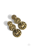 Triple Threat Texture - Brass Post Earrings - Paparazzi Accessories Post Earrings Bedazzle Me Pretty Mobile Fashion Boutique