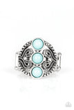 Triple Whammy - Blue Ring - Paparazzi Accessories Ring Bedazzle Me Pretty Mobile Fashion Boutique