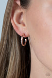 Triumphantly Textured - Rose Gold Earrings - Paparazzi Accessories Earrings Bedazzle Me Pretty Mobile Fashion Boutique