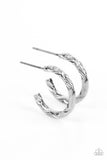 Triumphantly Textured - Silver Earrings - Paparazzi Accessories Earrings Bedazzle Me Pretty Mobile Fashion Boutique