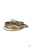 Trophy Texture - Brass Bracelet - Paparazzi Accessories Bracelet Bedazzle Me Pretty Mobile Fashion Boutique