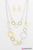 Tropical Bay - Yellow Necklace - Paparazzi Accessories Necklace Bedazzle Me Pretty Mobile Fashion Boutique