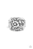Tropical Bloom - Silver Ring - Paparazzi Accessories Ring Bedazzle Me Pretty Mobile Fashion Boutique