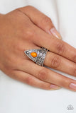 Tropical Escapade - Orange Ring - Paparazzi Accessories Ring Bedazzle Me Pretty Mobile Fashion Boutique