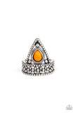 Tropical Escapade - Orange Ring - Paparazzi Accessories Ring Bedazzle Me Pretty Mobile Fashion Boutique